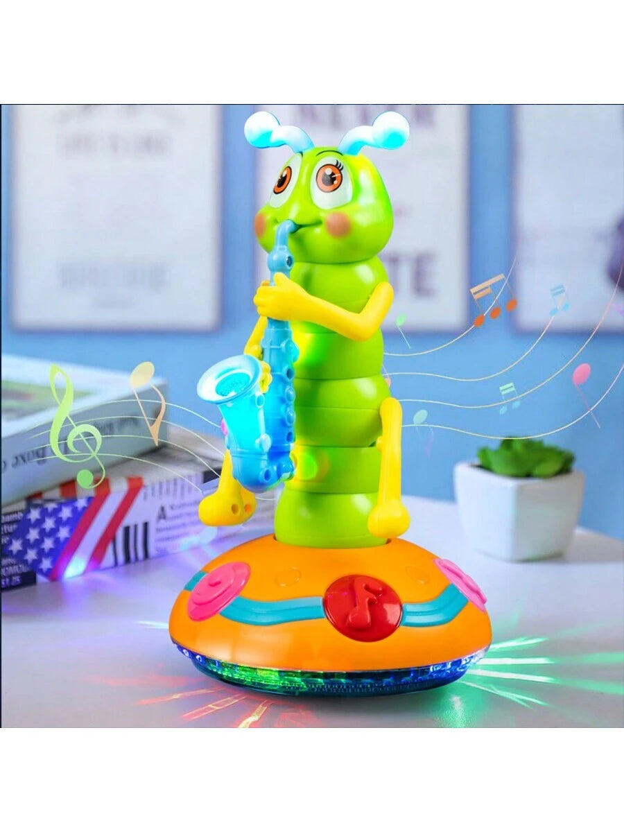 1pc Saxofone Wiggle Animal Worm Toy Com Música e Luzes