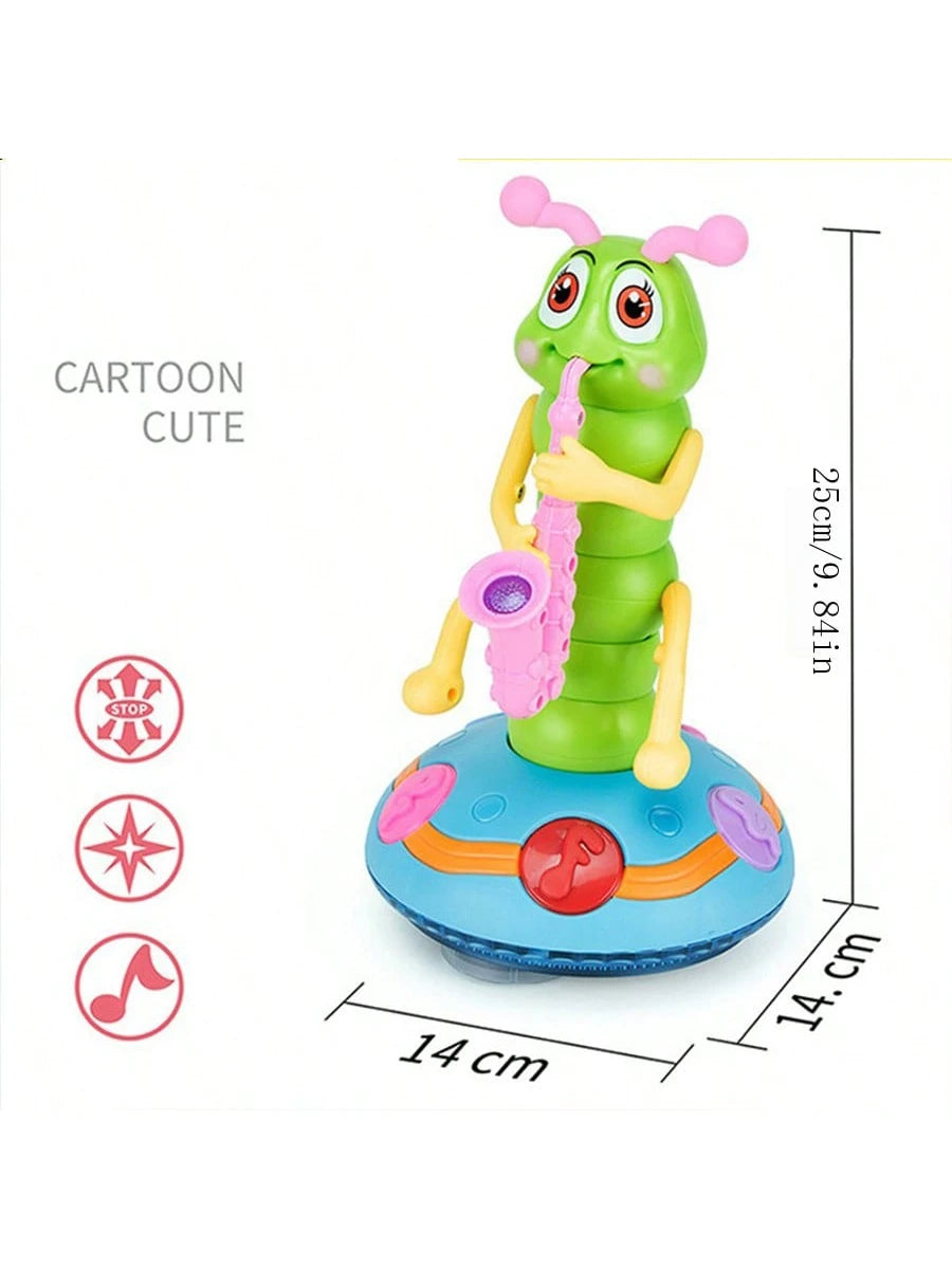 1pc Saxofone Wiggle Animal Worm Toy Com Música e Luzes