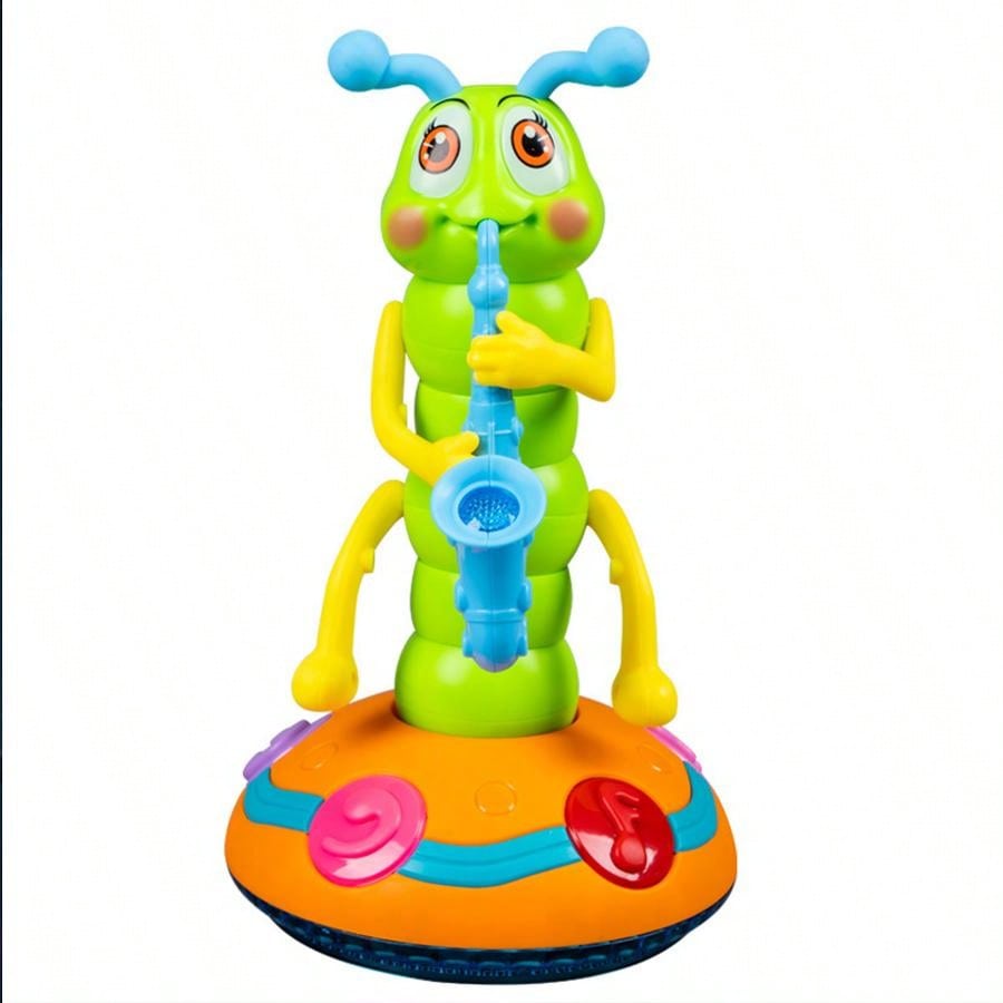 1pc Saxofone Wiggle Animal Worm Toy Com Música e Luzes