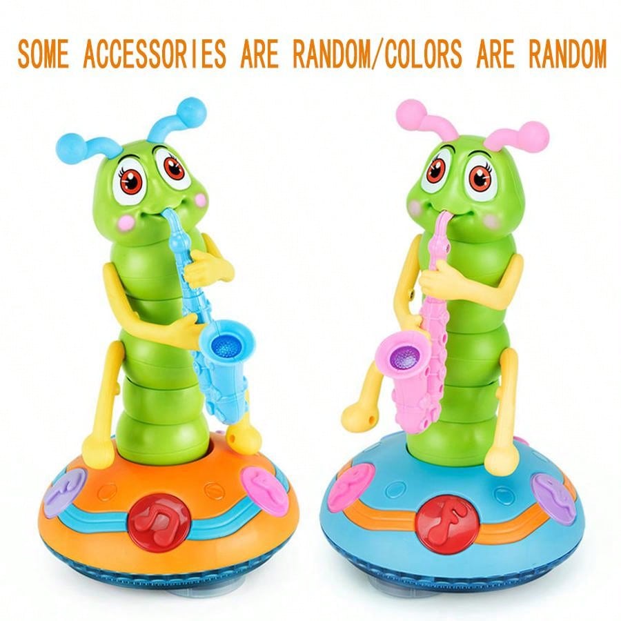 1pc Saxofone Wiggle Animal Worm Toy Com Música e Luzes