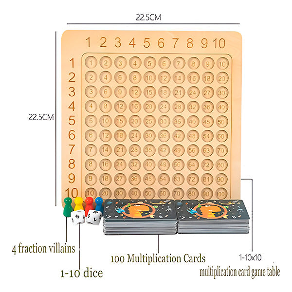Jogo de Tabuleiro em Madeira para Multiplicar