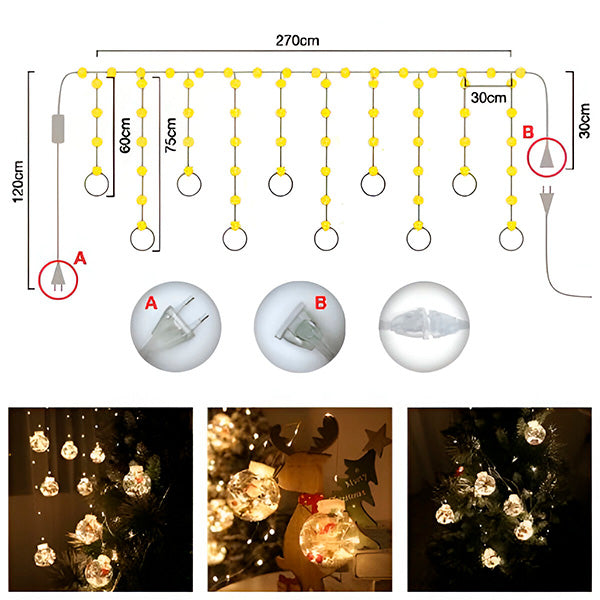 Bolas de Natal brilhantes (3m)